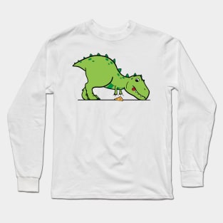 cute t-rex reaching for pizza Long Sleeve T-Shirt